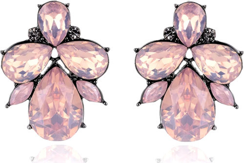 Pembe Kristal Küpe