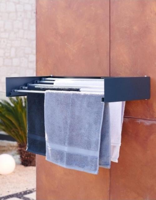 Design Kurutmalık Çamaşır Askısı - Duvara Monte, Katlanabilir Çamaşırlık - (Antrasit-70Cm) Antrasit