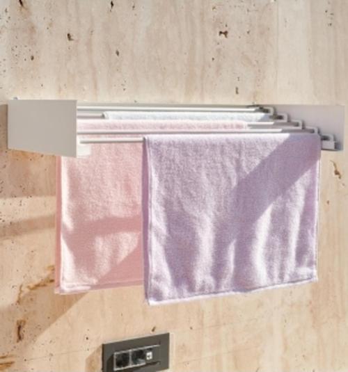 Design Kurutmalık Çamaşır Askısı - Duvara Monte, Katlanabilir Çamaşırlık - (Beyaz-70Cm) Beyaz