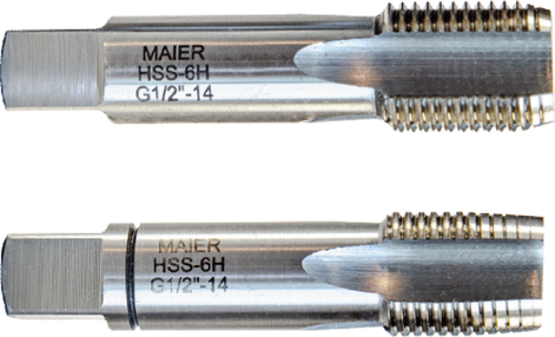 DIN5157 Düz Kanal 2 Parçalı Takım -Gaz Diş-HSS Makine Kılavuzları G3/4" x 14
