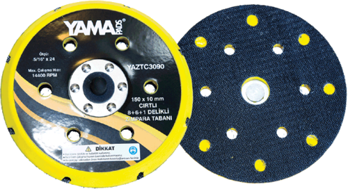 YamaPads Cırtlı Delikli Zımpara Tabanları 125 x 10mm 8+1