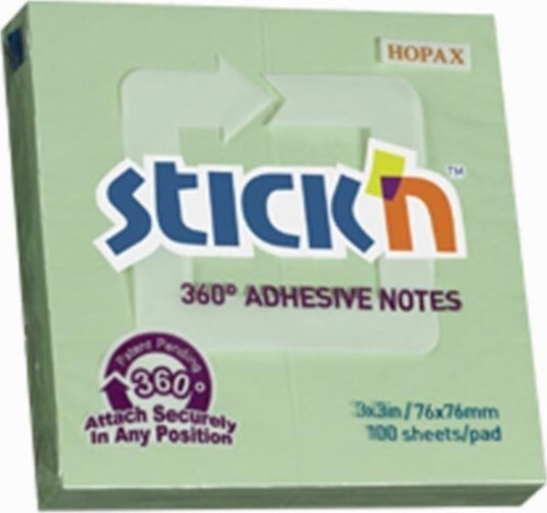 Stıckn ( 76*76 ) 360° Yapışkanlı Yeşil 100 Yaprak
