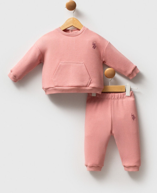 US POLO KIZ BASIC ALT ÜST TAKIM - 2718US - Pembe - 18 Ay Pembe