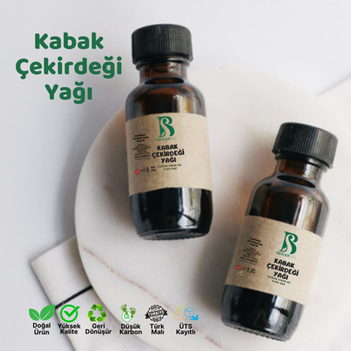%100 Saf Ve Doğal Kabak Çekirdeği Yağı- Soğuk Sıkım- 100 Ml (Cucurbita Pepo Seed Oil)