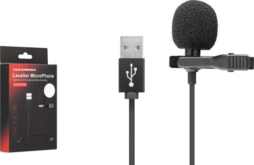 HD569 Yaka Mikrofonu 1.5 m USB Siyah