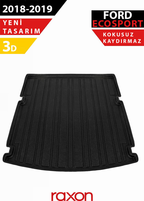 Ford EcoSport 2018-2019 Alt Bagaj Bagaj Havuzu – 3D Özel Kalıp | Su Geçirmez, Kaymaz, Tam Uyum