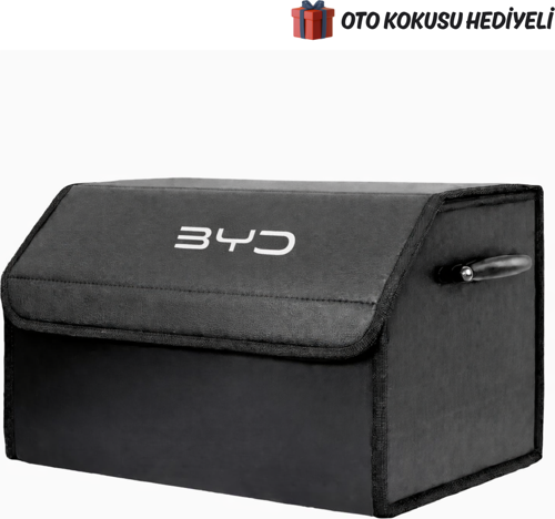 BYD Marka Logolu Oto Bagaj Organizer Çanta Oto Bagaj Çantası 2 Bölmeli Suni Deri