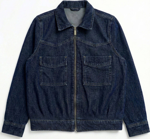 Kadın Fermuarlı %100 Pamuk Mavi Jean Ceket