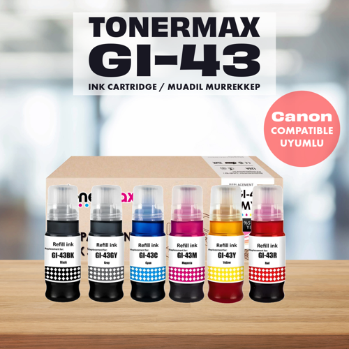 Canon Pixma G640 Muadil Mürekkep Takım/ Canon GI-43 Muadil Mürekkep Set