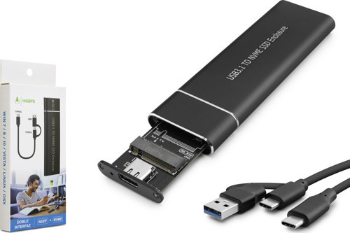 Hdx1768 Ssd Kutu Type-C3.1 + Usb3.0 Nvme M2 Chip Jms583 Siyah