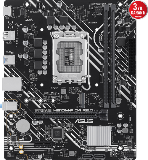 PRIME H610M-F D4 R2.0-SI, 2xDDR4, M.2, HDMI, 12-13.14.Nesil, LGA1700 Soket, Anakart (Bulk)