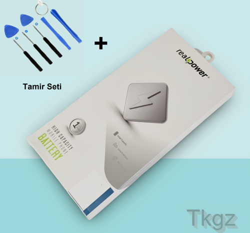 - İphone 5G Pil Batarya Sıfır Güçlendirilmİş - Realpower + Tamir Seti