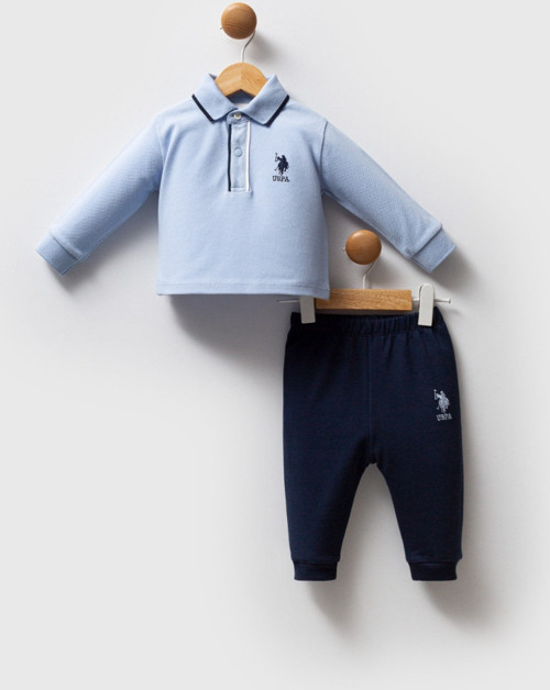 US POLO ERKEK POLO YAKA SWEATSHIRT ALT ÜST TAKIM - 2570US - Mavi - 6 Ay Mavi