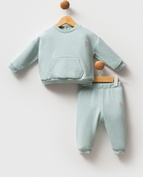 US POLO KIZ BASIC ALT ÜST TAKIM - 2718US - Yeşil - 12 Ay Yeşil