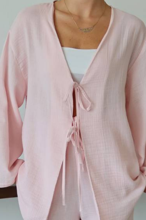 Kadın Çift Bağlamalı Müslin Kumaş Kimono 1101