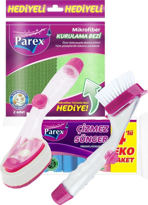 Hazneli Sünger Fırça ,Çizmez Sünger ve Kurulama Bezi Paketi