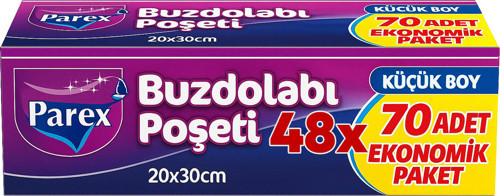 70’li Buzdolabı Poşeti Küçük Boy 20 x 30 cm 48'li Paket