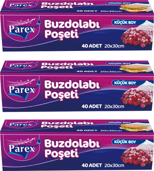 40’li Buzdolabı Poşeti Küçük Boy 20 x 30 cm Üçlü Paket