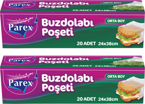20'li Buzdolabı Poşeti Orta Boy 24 x 38 cm İkili Paket