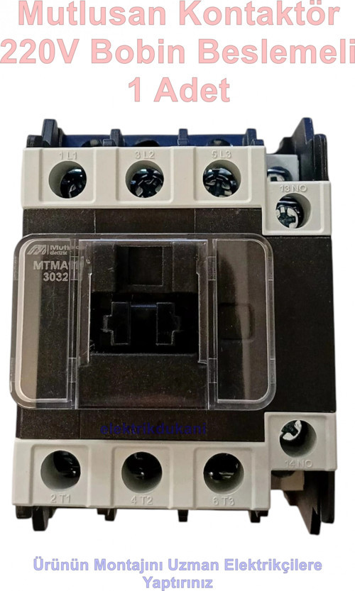 3P 32A 15KW AC Kontaktör 220v 1NO+1NC (32 Amper 220 Volt 1 Açık 1 Kapalı Kontak Trifaze Kon