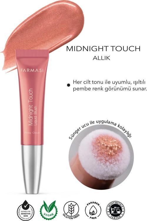 Midnight Touch Yumuşak Sünger Uçlu Likit Allık Pinky Cloud 12 Ml