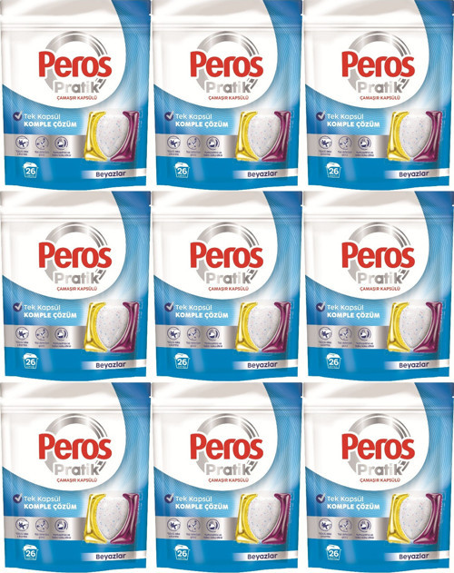 Pratik Matik Çamaşır Deterjanı Kapsülü - Tableti 234 Adet Beyazlar (9PK*26)