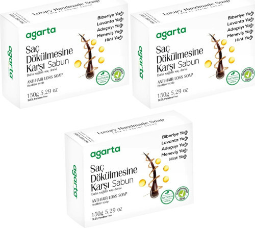 El Yapımı Doğal Sabun 150GR Saç Dökülmesine Karşı (3 Lü Set)
