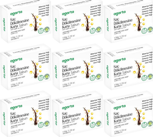 El Yapımı Doğal Sabun 150GR Saç Dökülmesine Karşı (9 Lu Set)