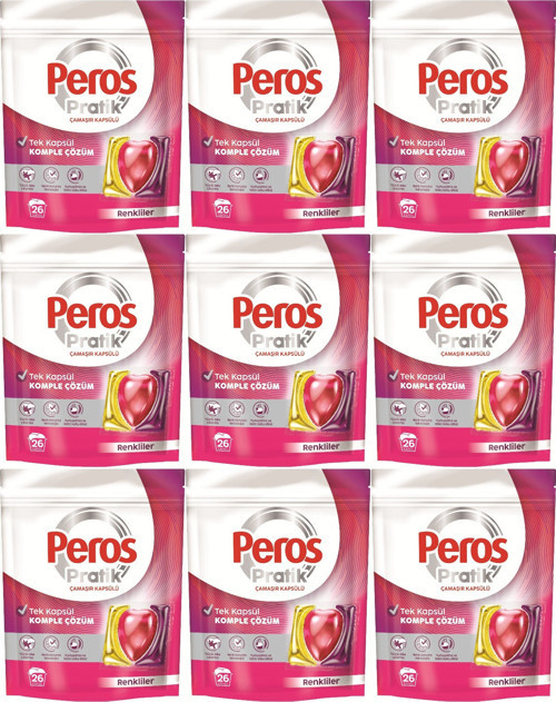 Pratik Matik Çamaşır Deterjanı Kapsülü - Tableti 234 Adet Renkliler (9PK*26)