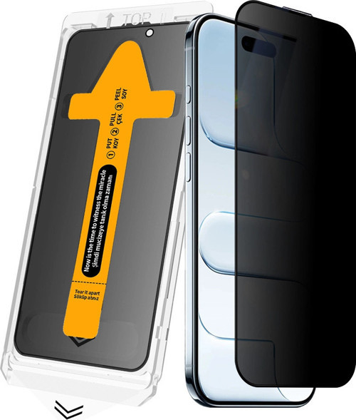 Apple iPhone 17 Pro 2.5D Oliv Privacy Temperli Cam Ekran Koruyucu + Kolay Uygulama Aparatı