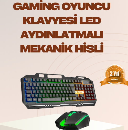 Mekanik LED Gaming Klavye Mouse Seti – Yüksek Tepki ve Ergonomi