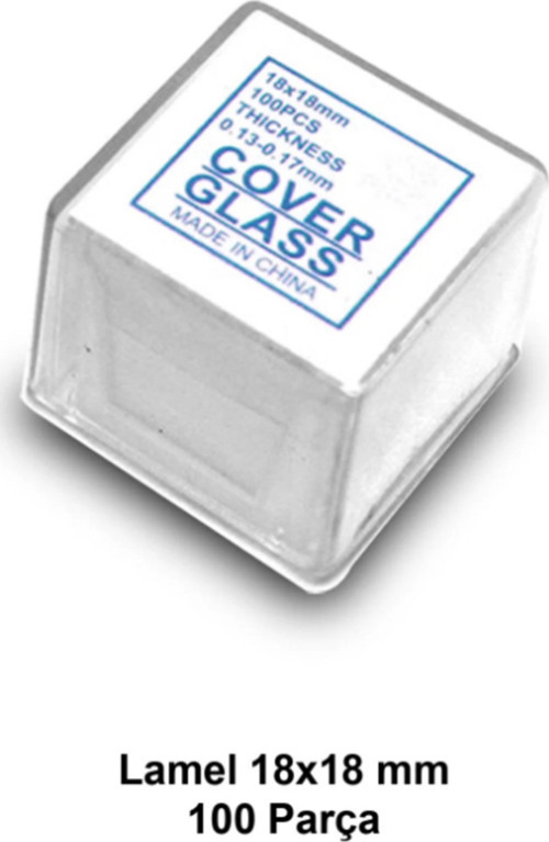 Mikroskop Lamel 18 X 18 Mm - 1 Paket 100 Adet