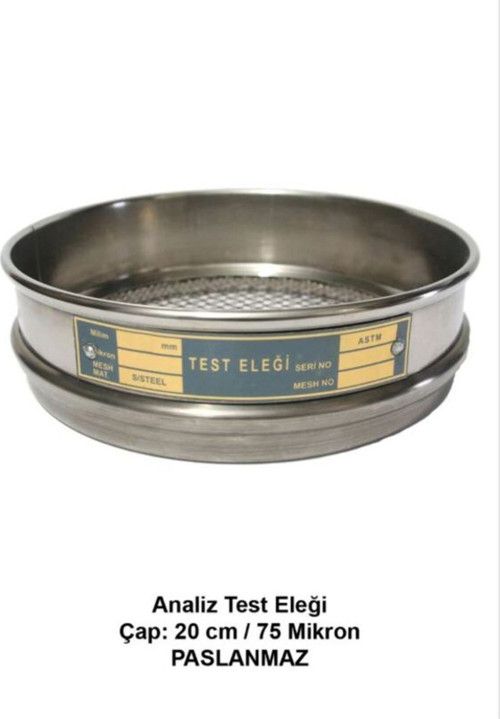 Analiz Test Eleği - Çap: 20 Cm 75 Mikron Paslanmaz Çelik