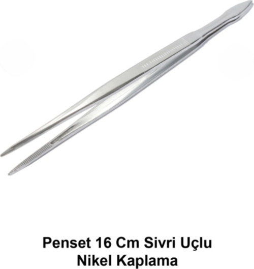 Penset 16 Cm Sivri Uçlu - Nikel Kaplama