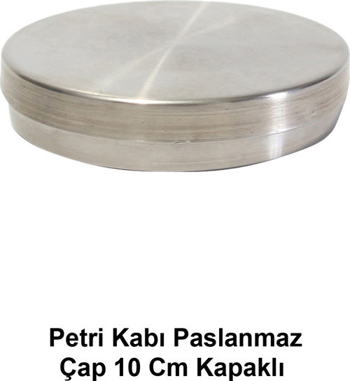 Petri Kabı Paslanmaz Çap 10 Cm Kapaklı