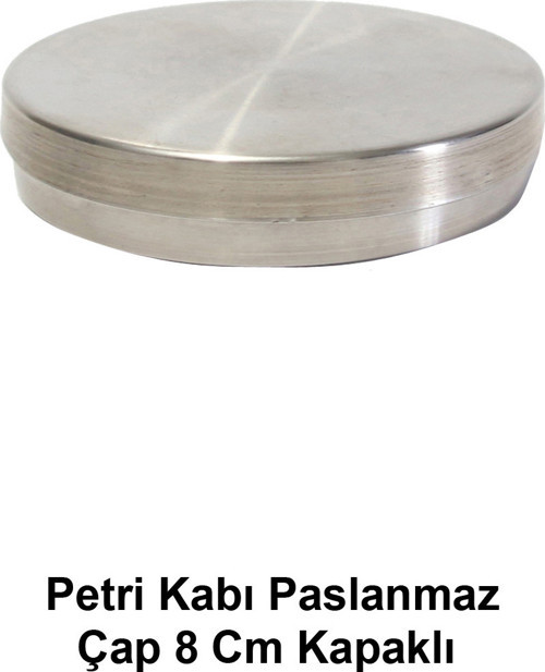 Petri Kabı Paslanmaz Çap 8 Cm Kapaklı