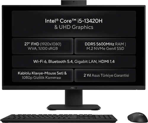V470 Intel Core i5-13420H 8GB 512GB SSD 27"FHD W11P All In One Pc V470VAK-BPE0250 007