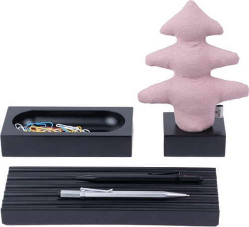 Kayigo Woody Siyah Üçlü Ofis Seti - Pembe Çam