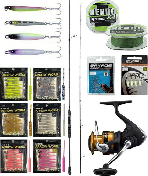 YekOutdoor FireWorm LRF Seti Okuma Wave Up Spin 180cm 3-14gr 2 Parça Olta Kamışı&Shimano Makina FX 1000 FC