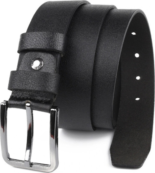 Hakiki Deri Erkek Kemer 4 cm Kumaş ve Kot Siyah