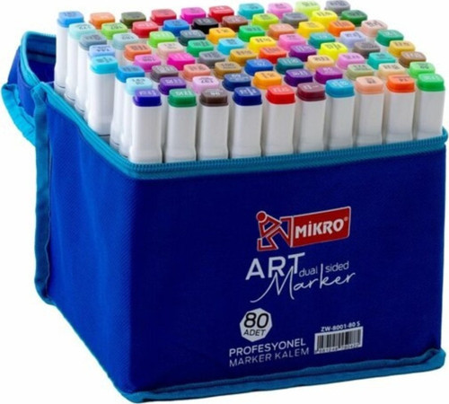 Çift Uçlu Fosforlu Kalem Art Marker 80 Renk