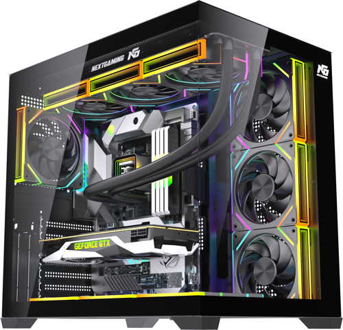 Alpha Neon 7x ARGB Fan Kumanda ve Kontrolcü ATX Boş Bilgisayar Kasası Siyah