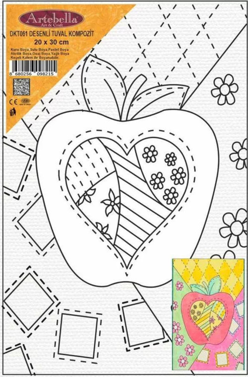 Dkt061 Desenli Tuval Kompozit Boyama 20X30 Cm