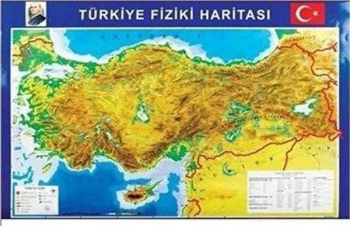 Türkiye Siyasi + Fiziki Çıtalı Harita 70X100