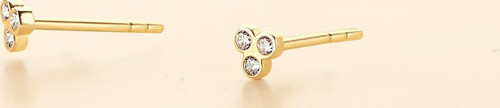 14 Ayar Altın Üç Taşlı Küpe