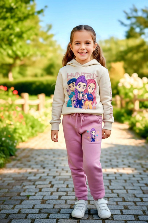 3 İplik Huntrix Kız Çocuk Eşofman Takım