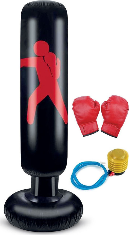 T-244 Dikey Şişme Boks Torbası / 160 x 55 cm / 360° Dengeli Geri Yaylanma / Taşınabilir