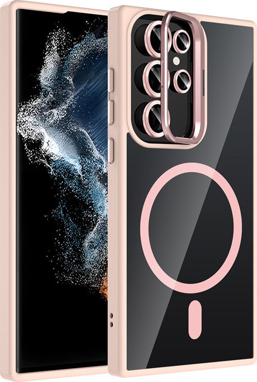 Galaxy S23 Ultra Kılıf Standlı ve Kamera Lens Koruma Hediyeli Etro Kapak