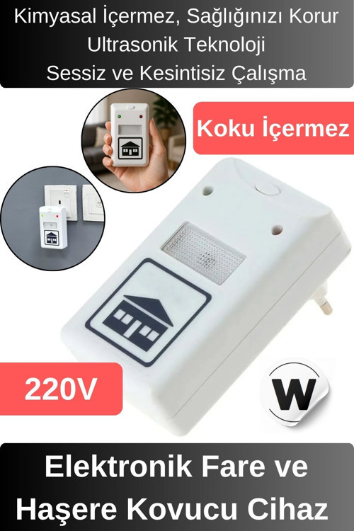 Elektronik Fare ve Haşere Kovucu Cihaz 220V Koku Duman İçermeyen Premium Seri Kemirgen Uzaklaştırıcı