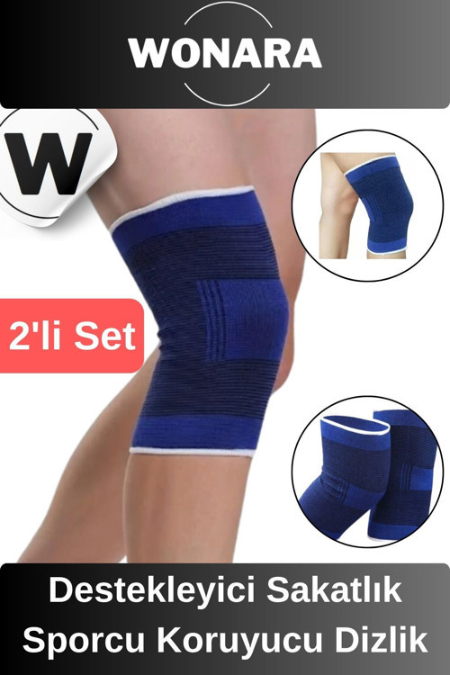 Premium Esnek Sporcu Diz Koruyucu Elastik Bandaj Destekleyici Sakatlık Ameliyat Dizlik 2li Set